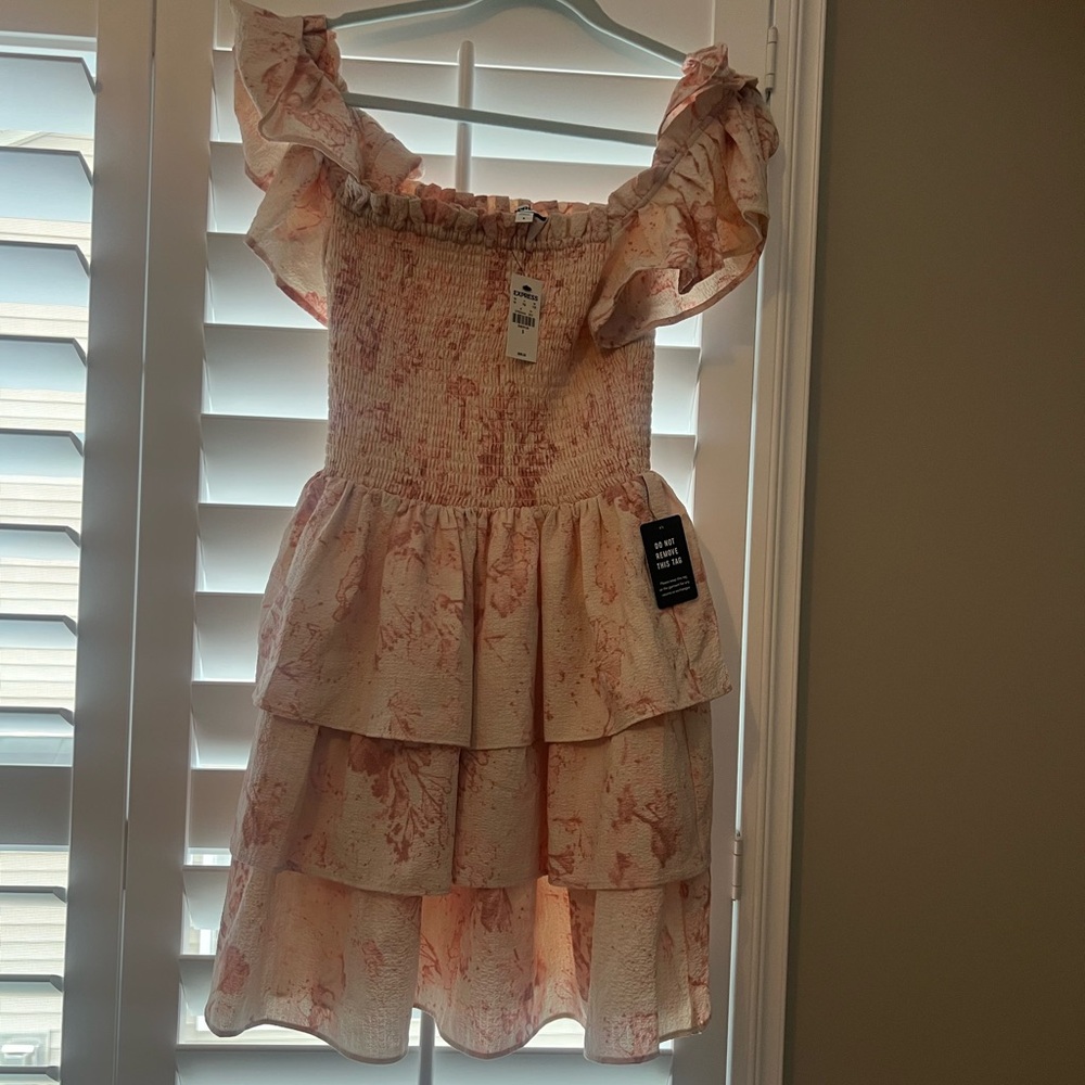 Express Peach Ruffle Kids Dress